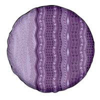 Vintage Violet Hawaiian Traditional Kapa Mix Flowers Lei Spare Tire Cover