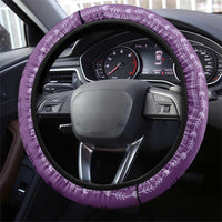 Vintage Violet Hawaiian Traditional Kapa Mix Flowers Lei Steering Wheel Cover LT7 - Polynesian Pride