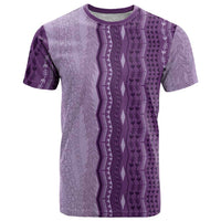 Vintage Violet Hawaiian Traditional Kapa Mix Flowers Lei T Shirt LT7 Violet - Polynesian Pride