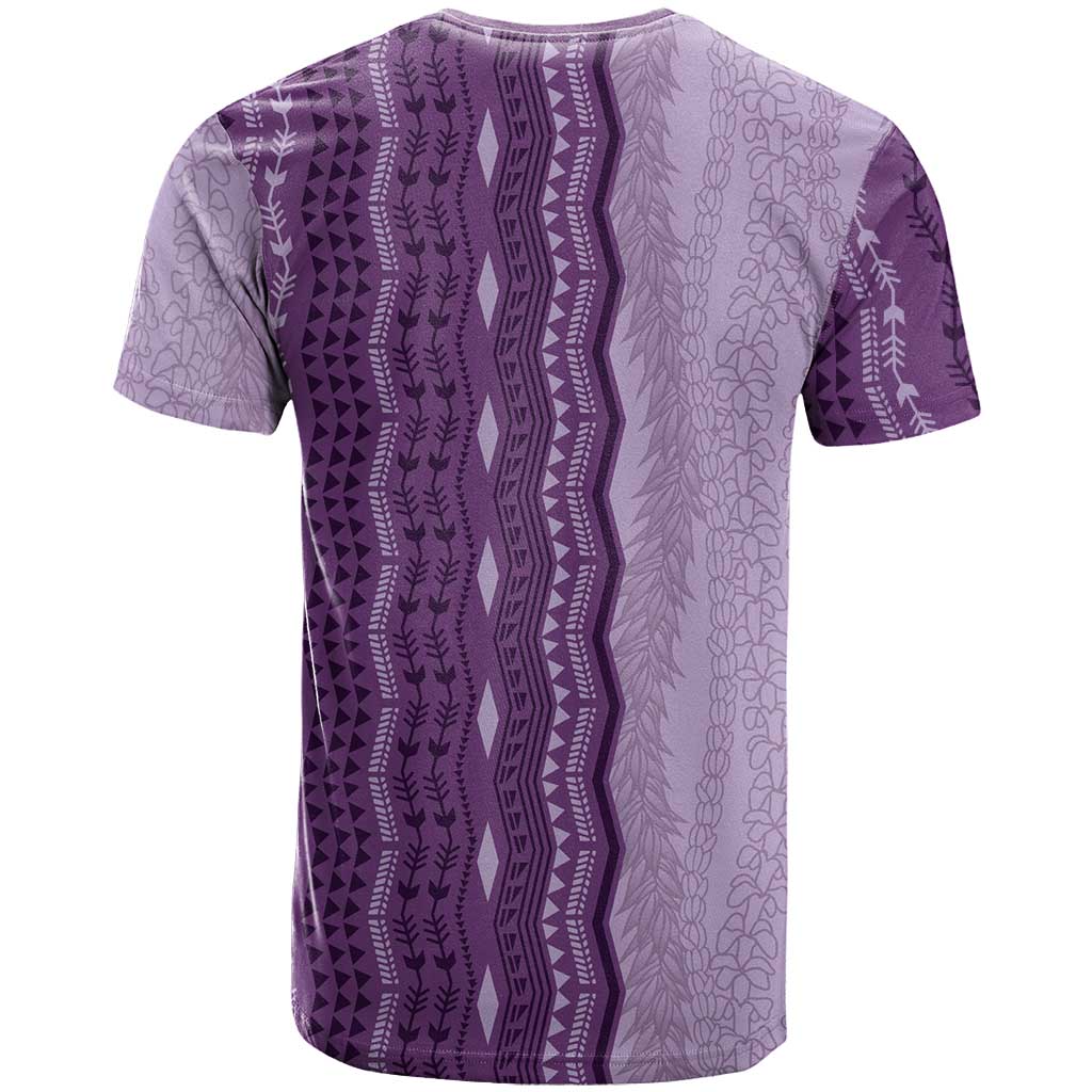 Vintage Violet Hawaiian Traditional Kapa Mix Flowers Lei T Shirt LT7 - Polynesian Pride