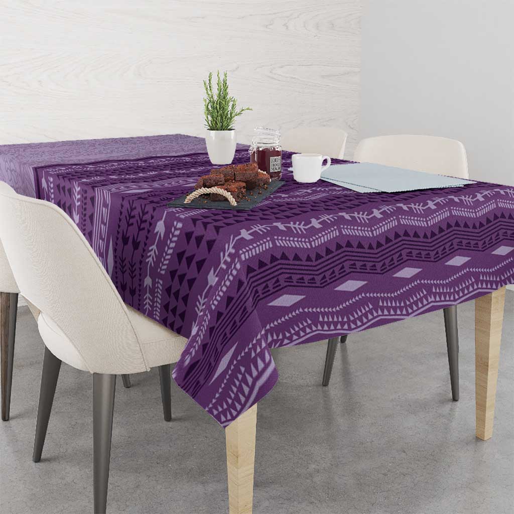 Vintage Violet Hawaiian Traditional Kapa Mix Flowers Lei Tablecloth LT7 - Polynesian Pride