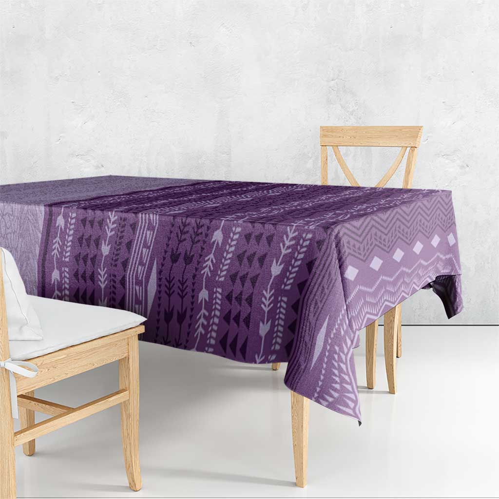 Vintage Violet Hawaiian Traditional Kapa Mix Flowers Lei Tablecloth LT7 - Polynesian Pride