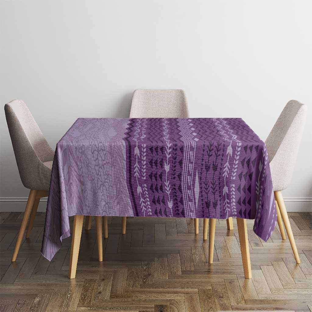 Vintage Violet Hawaiian Traditional Kapa Mix Flowers Lei Tablecloth LT7 - Polynesian Pride