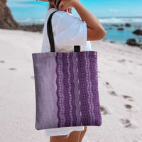 Vintage Violet Hawaiian Traditional Kapa Mix Flowers Lei Tote Bag LT7 - Polynesian Pride