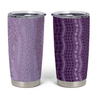 Vintage Violet Hawaiian Traditional Kapa Mix Flowers Lei Tumbler Cup LT7 Violet - Polynesian Pride