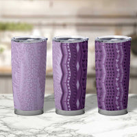 Vintage Violet Hawaiian Traditional Kapa Mix Flowers Lei Tumbler Cup LT7 - Polynesian Pride