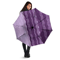 Vintage Violet Hawaiian Traditional Kapa Mix Flowers Lei Umbrella LT7 - Polynesian Pride