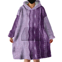 Vintage Violet Hawaiian Traditional Kapa Mix Flowers Lei Wearable Blanket Hoodie LT7 - Polynesian Pride