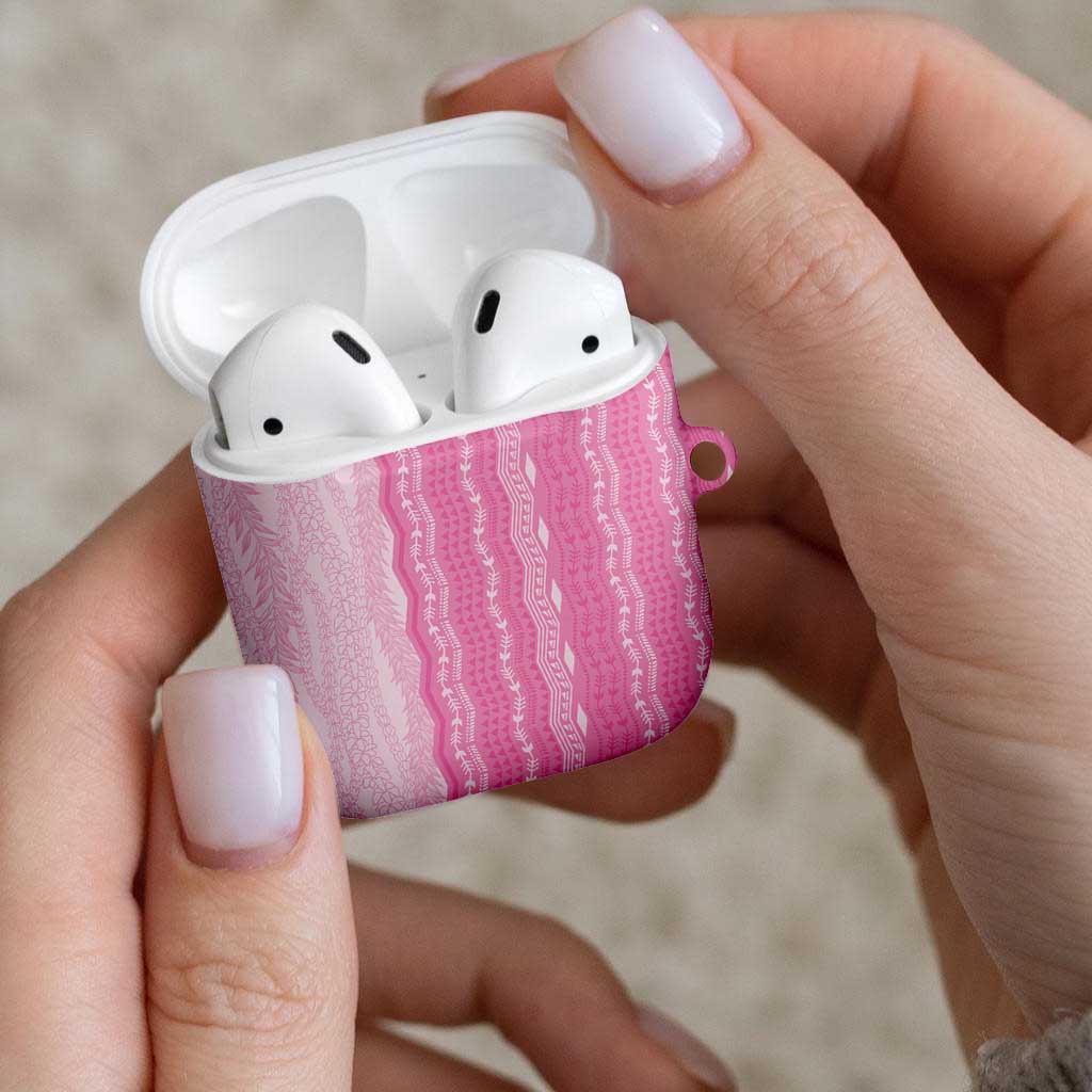 Vintage Pink Hawaiian Traditional Kapa Mix Flowers Lei AirPods Case LT7 - Polynesian Pride