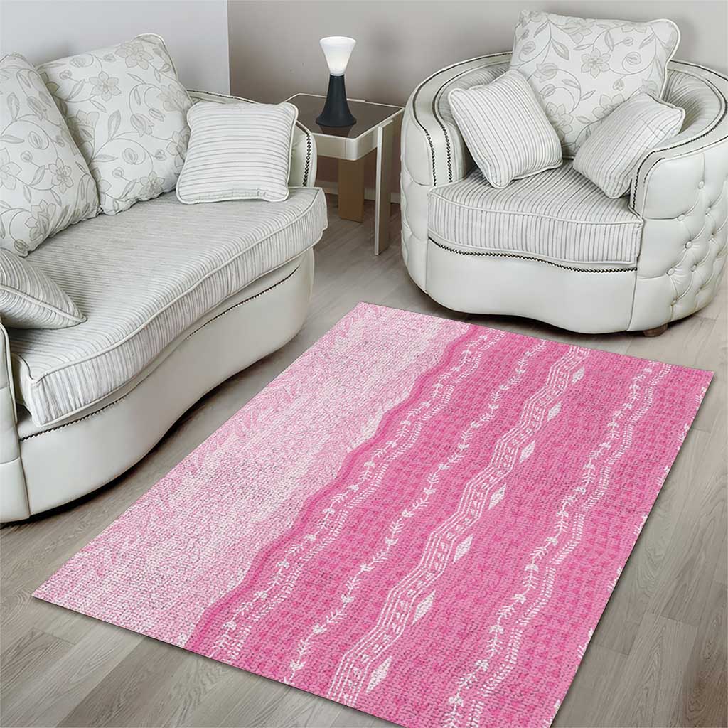 Vintage Pink Hawaiian Traditional Kapa Mix Flowers Lei Area Rug LT7 - Polynesian Pride