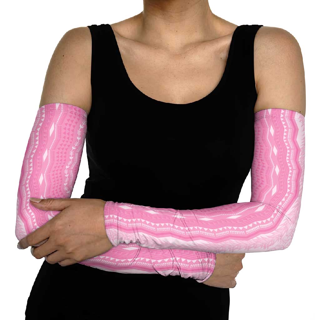 Vintage Pink Hawaiian Traditional Kapa Mix Flowers Lei Arm Sleeves LT7 - Polynesian Pride
