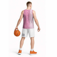 Vintage Pink Hawaiian Traditional Kapa Mix Flowers Lei Basketball Jersey