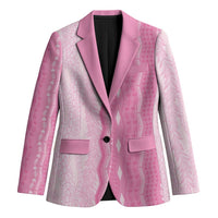 Vintage Pink Hawaiian Traditional Kapa Mix Flowers Lei Blazer LT7 Unisex Pink - Polynesian Pride