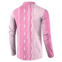 Vintage Pink Hawaiian Traditional Kapa Mix Flowers Lei Button Sweatshirt LT7 - Polynesian Pride