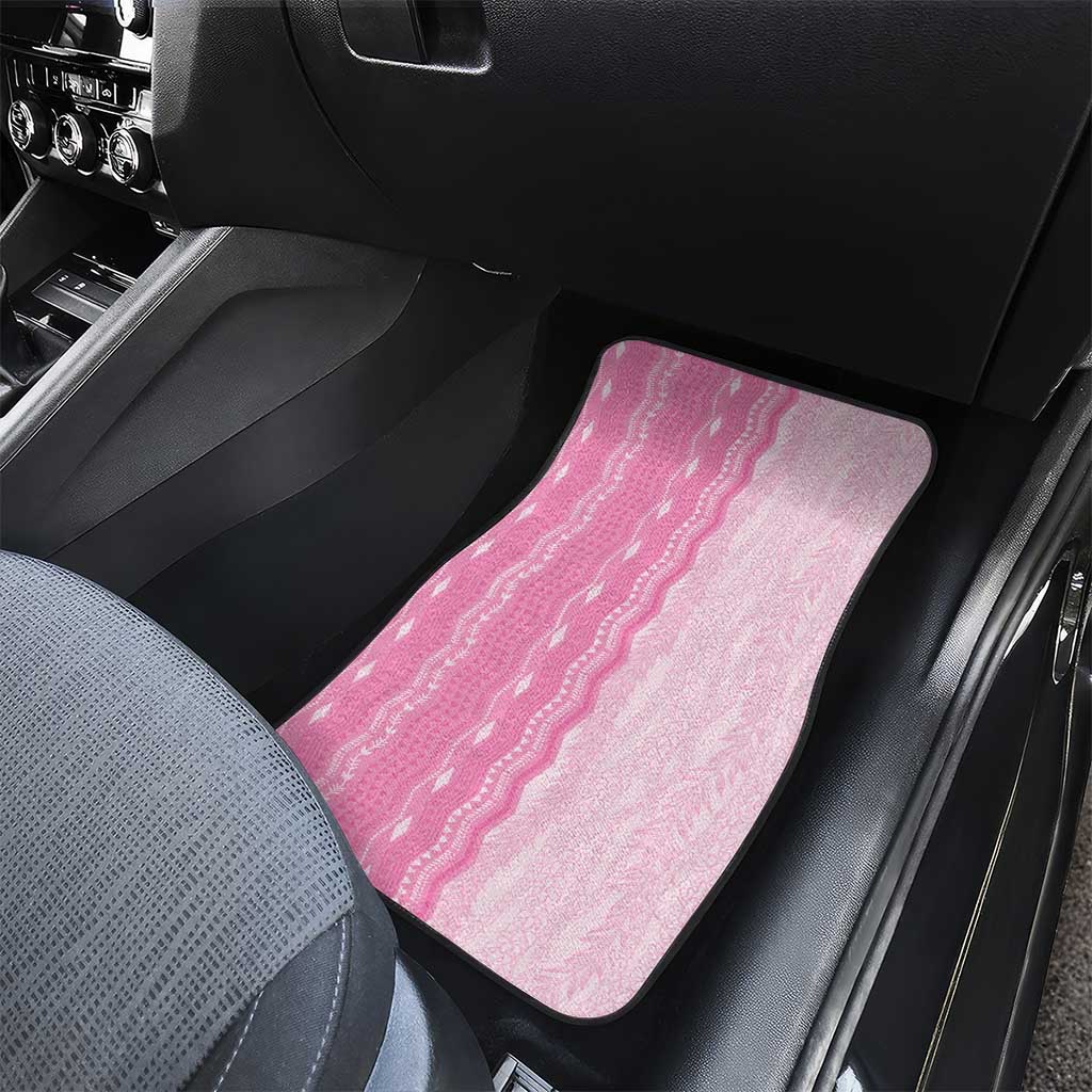 Vintage Pink Hawaiian Traditional Kapa Mix Flowers Lei Car Mats LT7 - Polynesian Pride