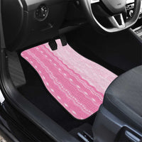 Vintage Pink Hawaiian Traditional Kapa Mix Flowers Lei Car Mats LT7 - Polynesian Pride