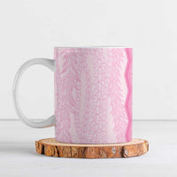 Vintage Pink Hawaiian Traditional Kapa Mix Flowers Lei Ceramic Mug LT7 Pink - Polynesian Pride