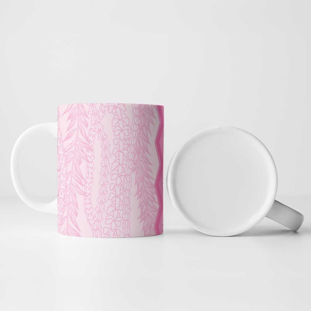 Vintage Pink Hawaiian Traditional Kapa Mix Flowers Lei Ceramic Mug LT7 - Polynesian Pride