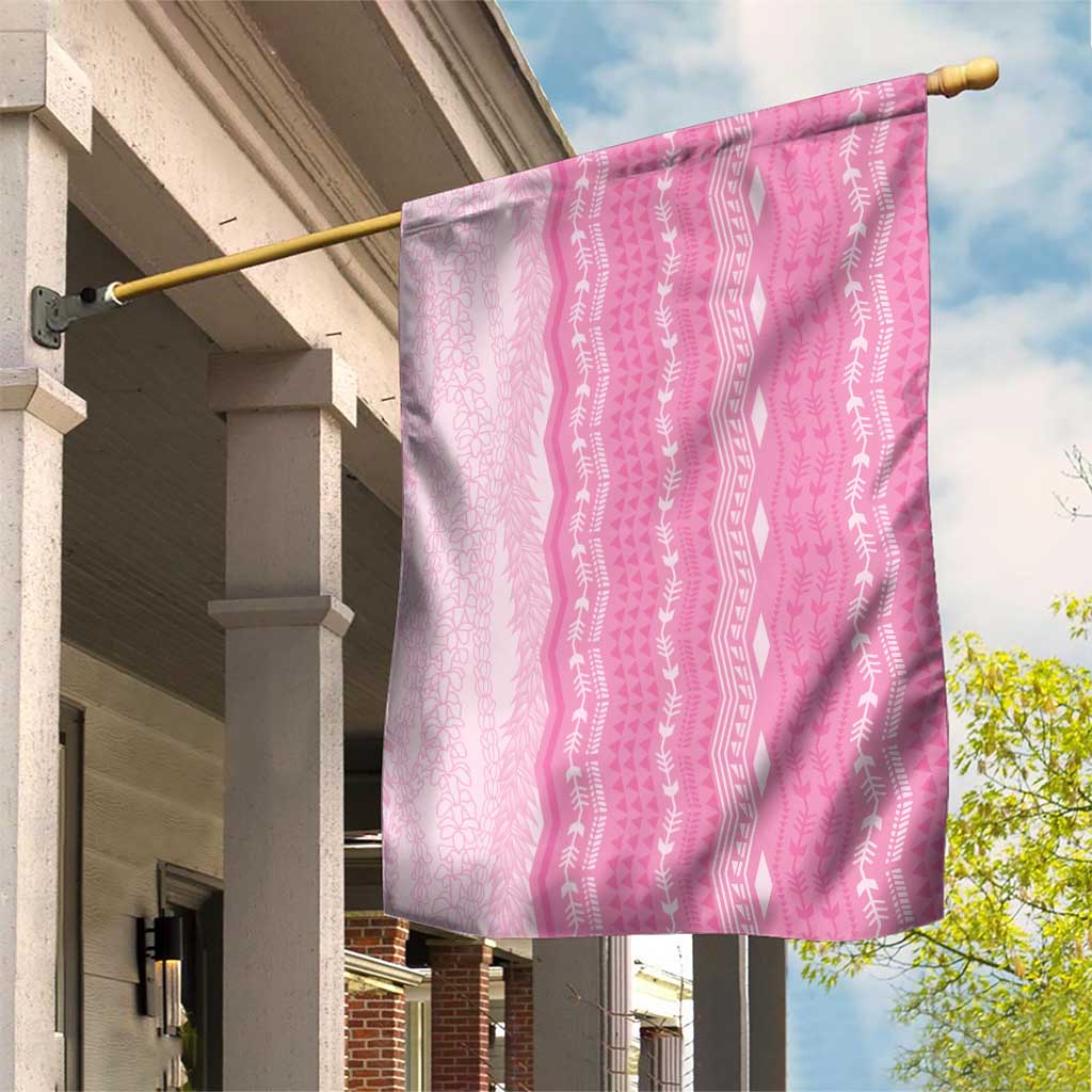 Vintage Pink Hawaiian Traditional Kapa Mix Flowers Lei Garden Flag LT7 House Flag Pink - Polynesian Pride