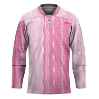 Vintage Pink Hawaiian Traditional Kapa Mix Flowers Lei Hockey Jersey LT7 Unisex Pink - Polynesian Pride