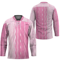 Vintage Pink Hawaiian Traditional Kapa Mix Flowers Lei Hockey Jersey LT7 - Polynesian Pride