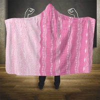 Vintage Pink Hawaiian Traditional Kapa Mix Flowers Lei Hooded Blanket LT7 - Polynesian Pride