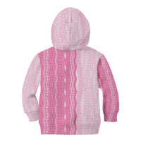 Vintage Pink Hawaiian Traditional Kapa Mix Flowers Lei Kid Hoodie LT7 - Polynesian Pride