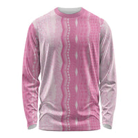 Vintage Pink Hawaiian Traditional Kapa Mix Flowers Lei Long Sleeve Shirt LT7 Unisex Pink - Polynesian Pride