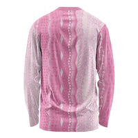 Vintage Pink Hawaiian Traditional Kapa Mix Flowers Lei Long Sleeve Shirt LT7 - Polynesian Pride