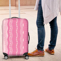 Vintage Pink Hawaiian Traditional Kapa Mix Flowers Lei Luggage Cover LT7 Pink - Polynesian Pride