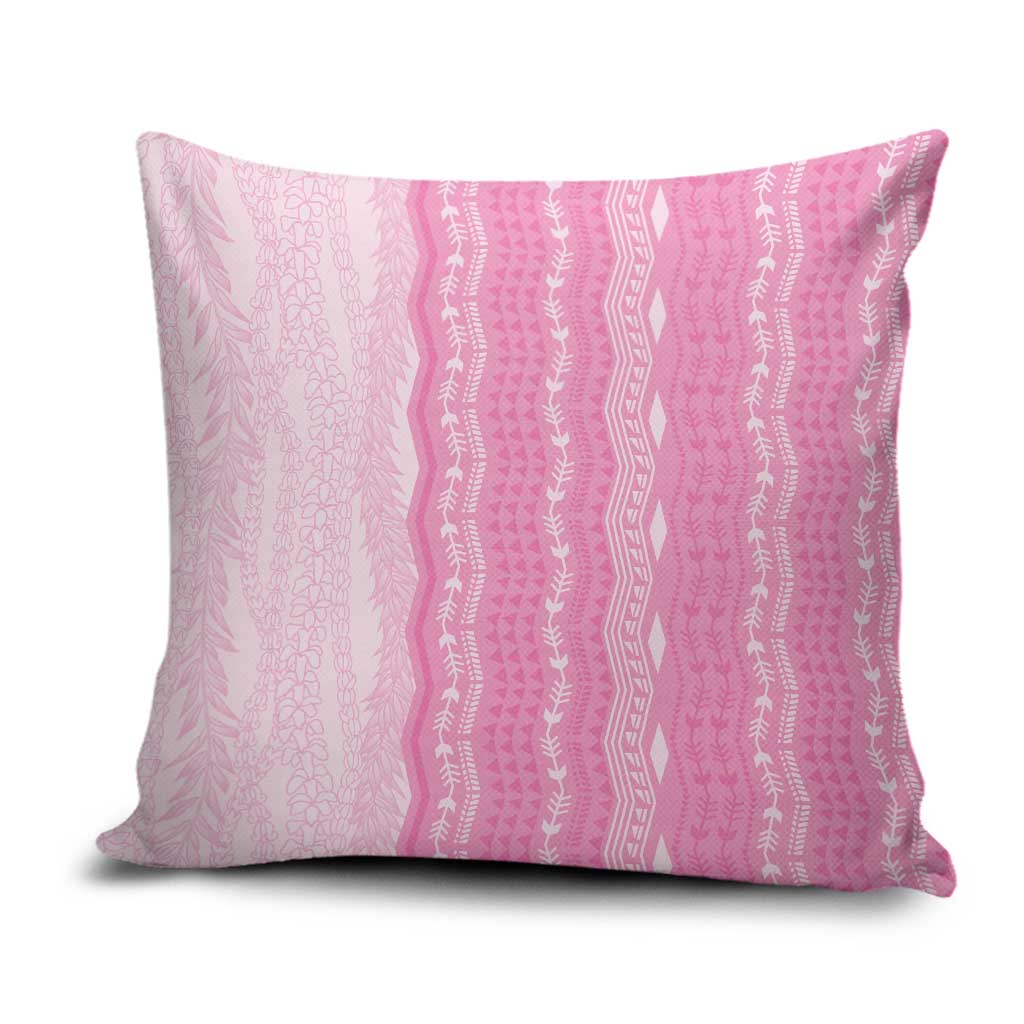 Vintage Pink Hawaiian Traditional Kapa Mix Flowers Lei Pillow Cover LT7 Pink - Polynesian Pride