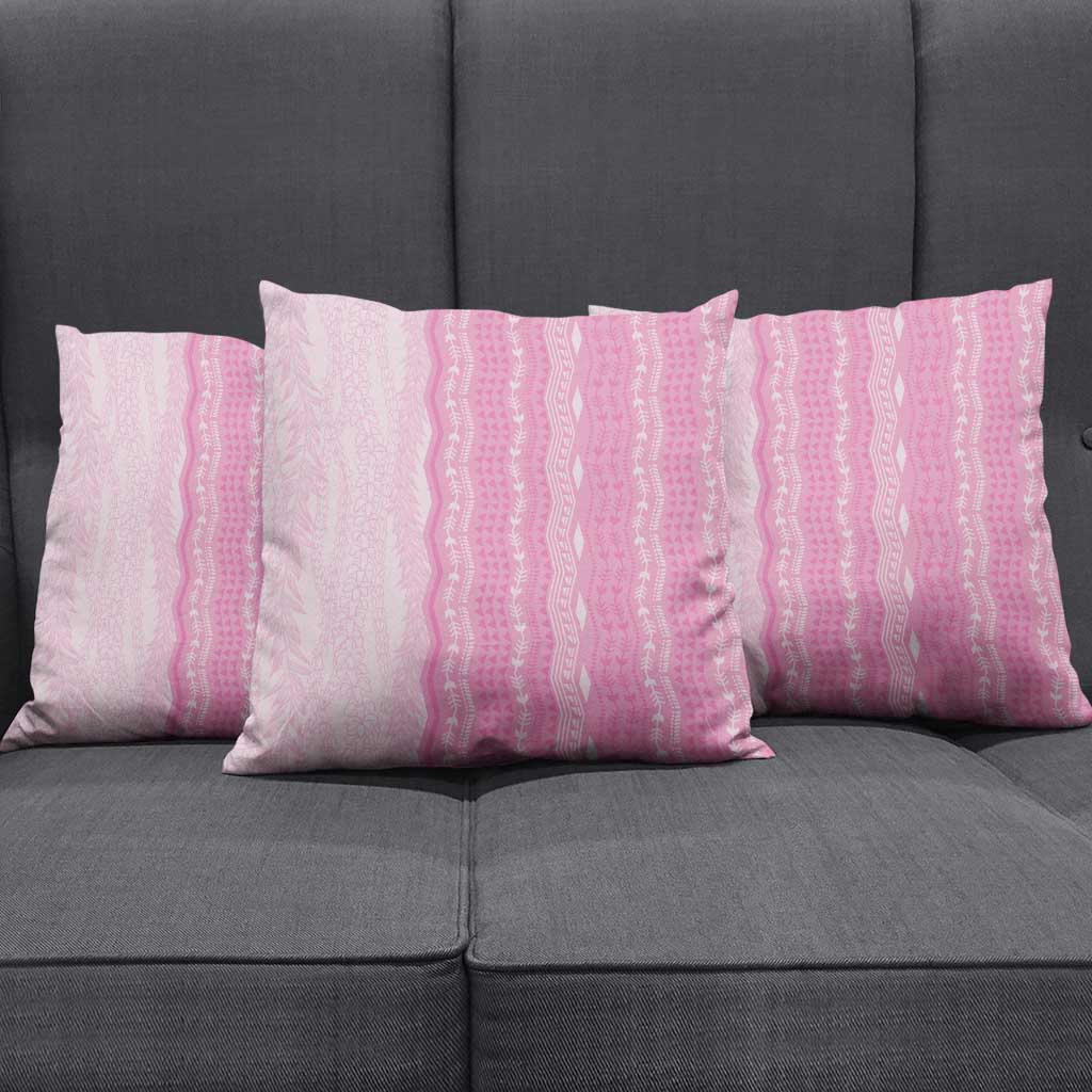 Vintage Pink Hawaiian Traditional Kapa Mix Flowers Lei Pillow Cover LT7 - Polynesian Pride