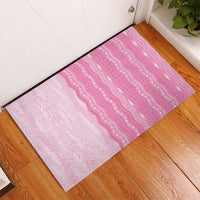 Vintage Pink Hawaiian Traditional Kapa Mix Flowers Lei Rubber Doormat LT7 - Polynesian Pride