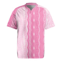Vintage Pink Hawaiian Traditional Kapa Mix Flowers Lei Rugby Jersey LT7 Pink - Polynesian Pride
