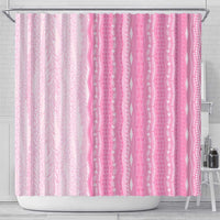 Vintage Pink Hawaiian Traditional Kapa Mix Flowers Lei Shower Curtain LT7 - Polynesian Pride