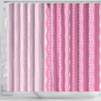 Vintage Pink Hawaiian Traditional Kapa Mix Flowers Lei Shower Curtain LT7 - Polynesian Pride