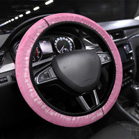 Vintage Pink Hawaiian Traditional Kapa Mix Flowers Lei Steering Wheel Cover LT7 Universal Fit Pink - Polynesian Pride