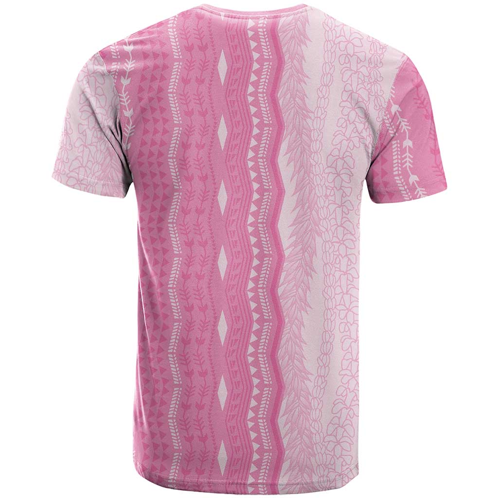 Vintage Pink Hawaiian Traditional Kapa Mix Flowers Lei T Shirt LT7 - Polynesian Pride