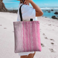 Vintage Pink Hawaiian Traditional Kapa Mix Flowers Lei Tote Bag LT7 - Polynesian Pride