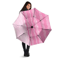 Vintage Pink Hawaiian Traditional Kapa Mix Flowers Lei Umbrella LT7 - Polynesian Pride