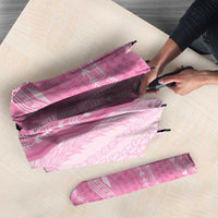 Vintage Pink Hawaiian Traditional Kapa Mix Flowers Lei Umbrella LT7 - Polynesian Pride