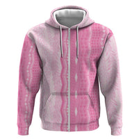 Vintage Pink Hawaiian Traditional Kapa Mix Flowers Lei Zip Hoodie