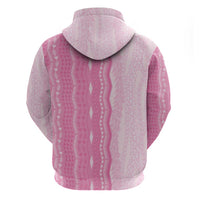 Vintage Pink Hawaiian Traditional Kapa Mix Flowers Lei Zip Hoodie