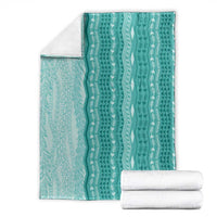 Vintage Teal Hawaiian Traditional Kapa Mix Flowers Lei Blanket LT7 - Polynesian Pride