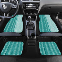 Vintage Teal Hawaiian Traditional Kapa Mix Flowers Lei Car Mats LT7 Set 4pcs Teal - Polynesian Pride
