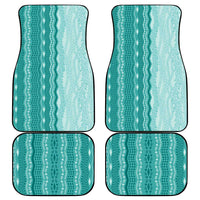 Vintage Teal Hawaiian Traditional Kapa Mix Flowers Lei Car Mats LT7 - Polynesian Pride