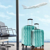 Vintage Teal Hawaiian Traditional Kapa Mix Flowers Lei Luggage Cover LT7 - Polynesian Pride