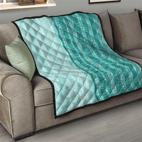 Vintage Teal Hawaiian Traditional Kapa Mix Flowers Lei Quilt LT7 - Polynesian Pride