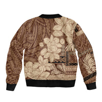 Samoa Women's Day Bomber Jacket Tiale Flower Mix Siapo Tapa LT7 - Polynesian Pride