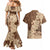 Samoa Women's Day Couples Matching Mermaid Dress and Hawaiian Shirt Tiale Flower Mix Siapo Tapa LT7 - Polynesian Pride